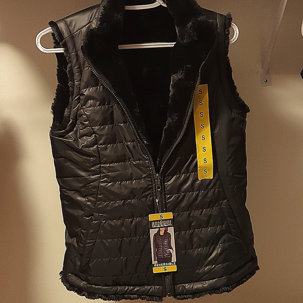Nicole Miller Reversible Vest - Sm - Black